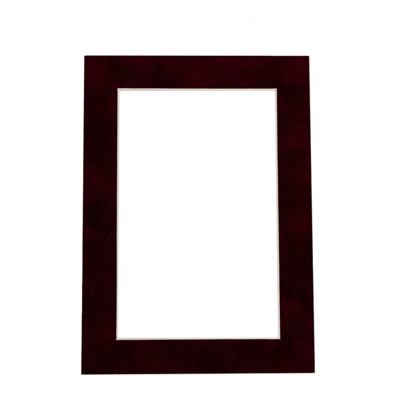 Suede Texture Photo Mat - Burgundy Red 10x12 for 8x10 Photos - Fits 10x12 Frame