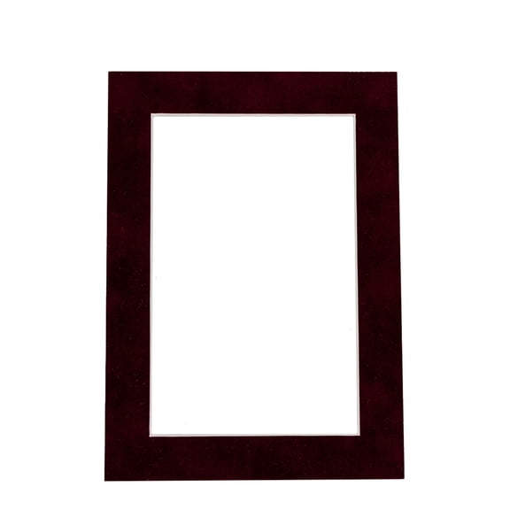 Suede Texture Photo Mat - Burgundy Red 8.5x11 for 5x7 Photos - Fits 8.5x11 Frame
