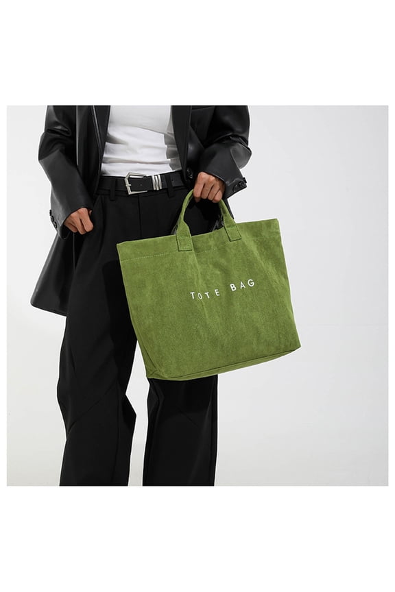 Suede Tote Bag for Women,Spring Retro Shoulder Bags,Women's Large Capacity Letter Casual Versatile Tote Bag,Fashion Handbag,For Work And Commuting,Green