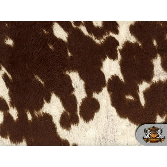 Suede Velvet Cow print fabric Udder Madness Upholstery DEEP COPPER CREAM / 54" Wide / Sold By The Yard