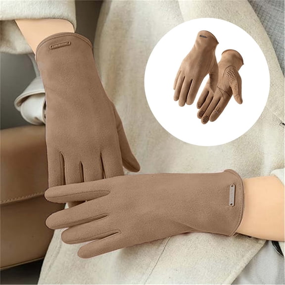 Suede Warm Gloves for Men and Women with Heating Non for Winter