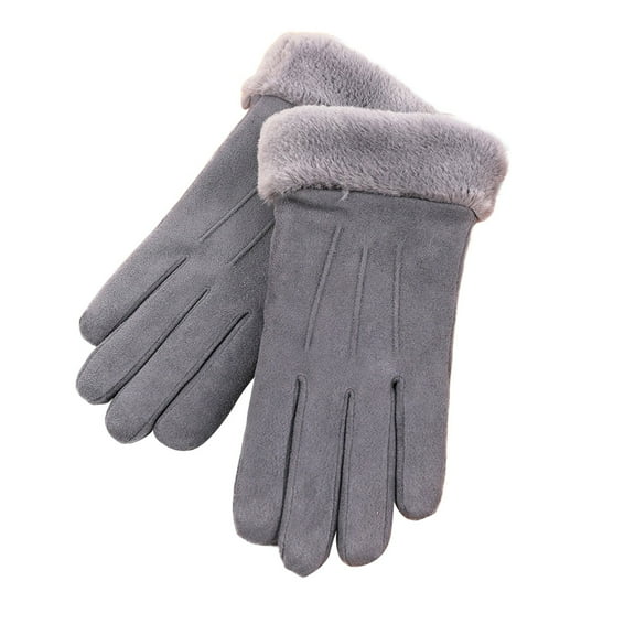 Suede Winter Gloves - Lined, Touchscreen & Stylish for Ladies/Students