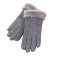 thumbnail image 1 of Suede Winter Gloves for Women - Touchscreen-Compatible Lining - Cute Korean Style for Riding/Outdoor, 1 of 6