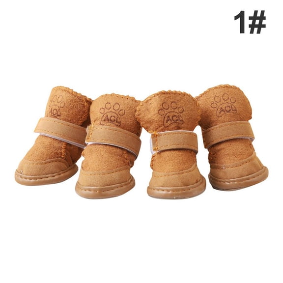 Suede upper, plush lining, TPR sole Winter Walk Comfort, Indoor Paw Protection, Secure Adjustable Fit