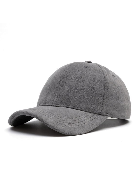 Sueded Baseball Cap for Men & Women Adjustable Snapback Hats Unisex Couples Classic Solid Color Sun Protection Workout Ponytail Hat