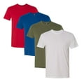 thumbnail image 1 of Sueded Bulk T-Shirt For Men, 60/40 Cotton/Polyester Assorted Short Sleeve Crewneck Plain Tees, (Dark+Bright Color 4 Pack, L), 1 of 6