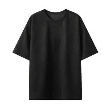 Sueded T Shirts for Men Big & Tall M-4X Crewneck Short Sleeve Pullover Tees Tops Plus Size Basic Solid Comfort Regular T-Shirts Clearance