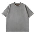thumbnail image 1 of Sueded T Shirts for Men Short Sleeve Crewneck Tshirts Shirt Mens Casual Solid Color Pullover Slim Comfortable Basic Going-Out Streetwear Tees Tops, 1 of 3
