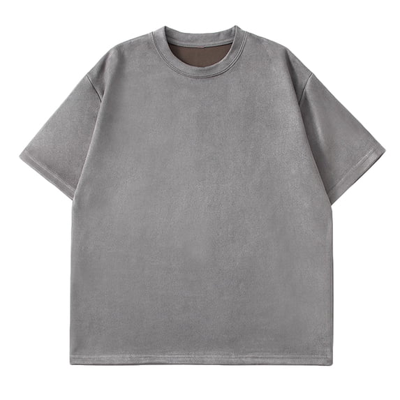 Sueded T Shirts for Men Short Sleeve Crewneck Tshirts Shirt Mens Casual Solid Color Pullover Slim Comfortable Basic Going-Out Streetwear Tees Tops