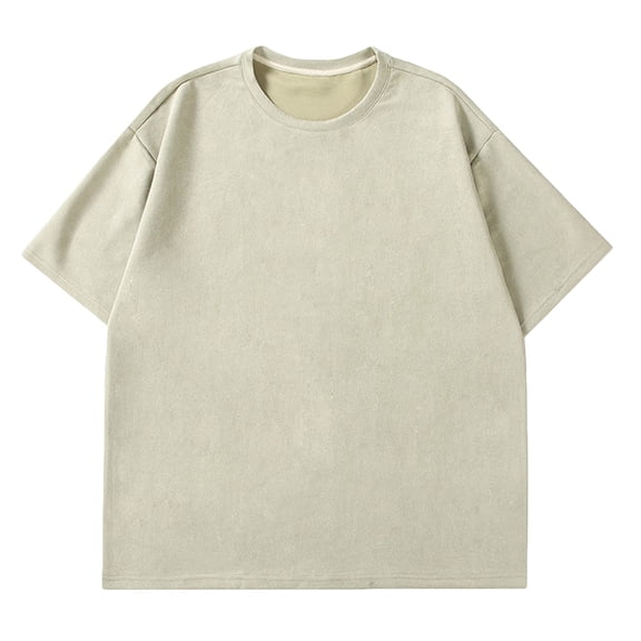 Sueded T Shirts for Men Short Sleeve Crewneck Tshirts Shirt Mens Casual Solid Color Pullover Slim Comfortable Basic Going-Out Streetwear Tees Tops