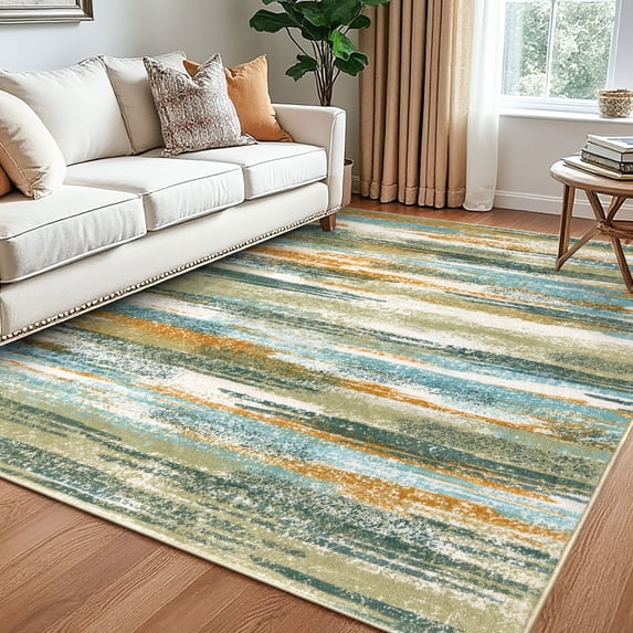 Abstract 5x7 Rugs Suelur 5x7 Rugs for Living Room Washable Abstract Area Rugs Non-Slip ...