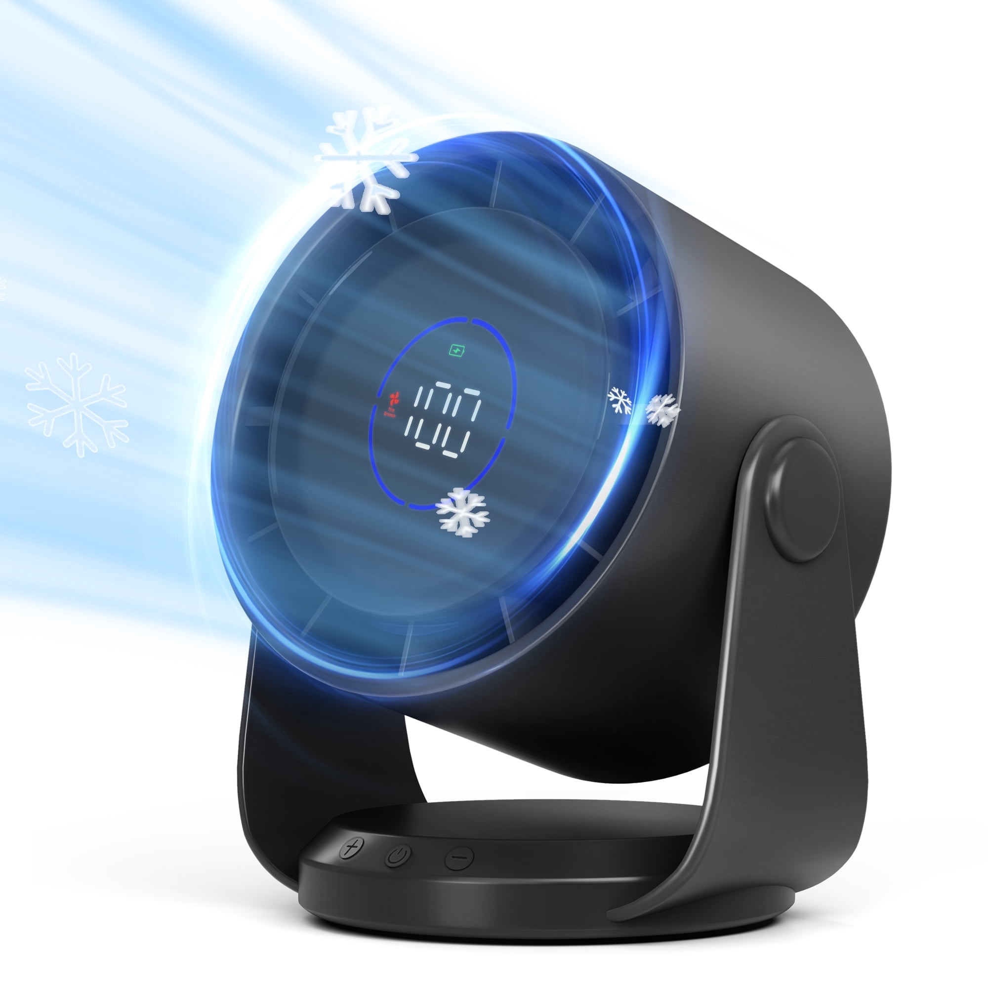Suerbeaty Ultra Quiet Air Circulator Desk Fan - 100 Adjustable Speeds, 105Manual Tilt, Portable Cooling Fan for Bedroom, Office, Kitchen, Travel & Camping