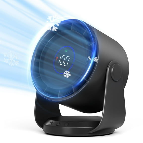 Suerbeaty Ultra Quiet Air Circulator Desk Fan - 100 Adjustable Speeds, 105°Manual Tilt, Portable Cooling Fan for Bedroom, Office, Kitchen, Travel & Camping