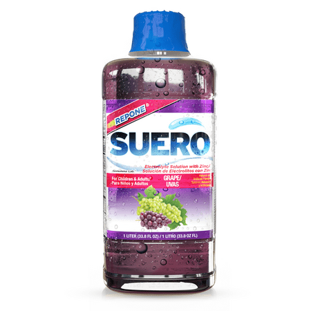 Suero Repone Electrolyte Drink, Grape Flavor, for Children & Adults, 1 Liter: