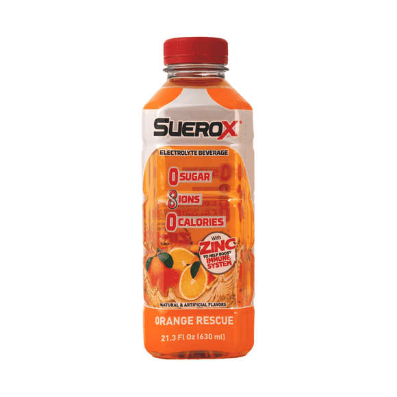 SueroX Orange Rescue Electrolyte Beverage 21.3 oz, 1 Count Regular Size
