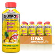 SueroX Sugar-Free Electrolyte Drink, Hydration & Recovery, Pineapple Paradise, 21.3 Fl Oz, 12 Ct