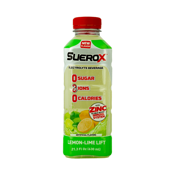 SueroX Zero Sugar Electrolyte Drink for Hydration & Recovery, Lemon-Lime Lift, 21.3 fl oz, 1 Count