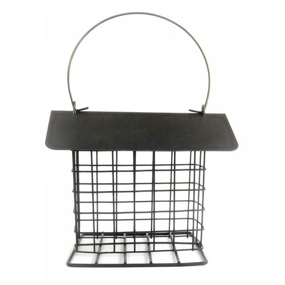 Suet Bird Feeder for Outside, Suet Wild Bird Feeder with Hanging Metal Roof, Suet Feeders for Outside, for Use with Suet Cakes, Seed Cakes, Mealworm Cakes