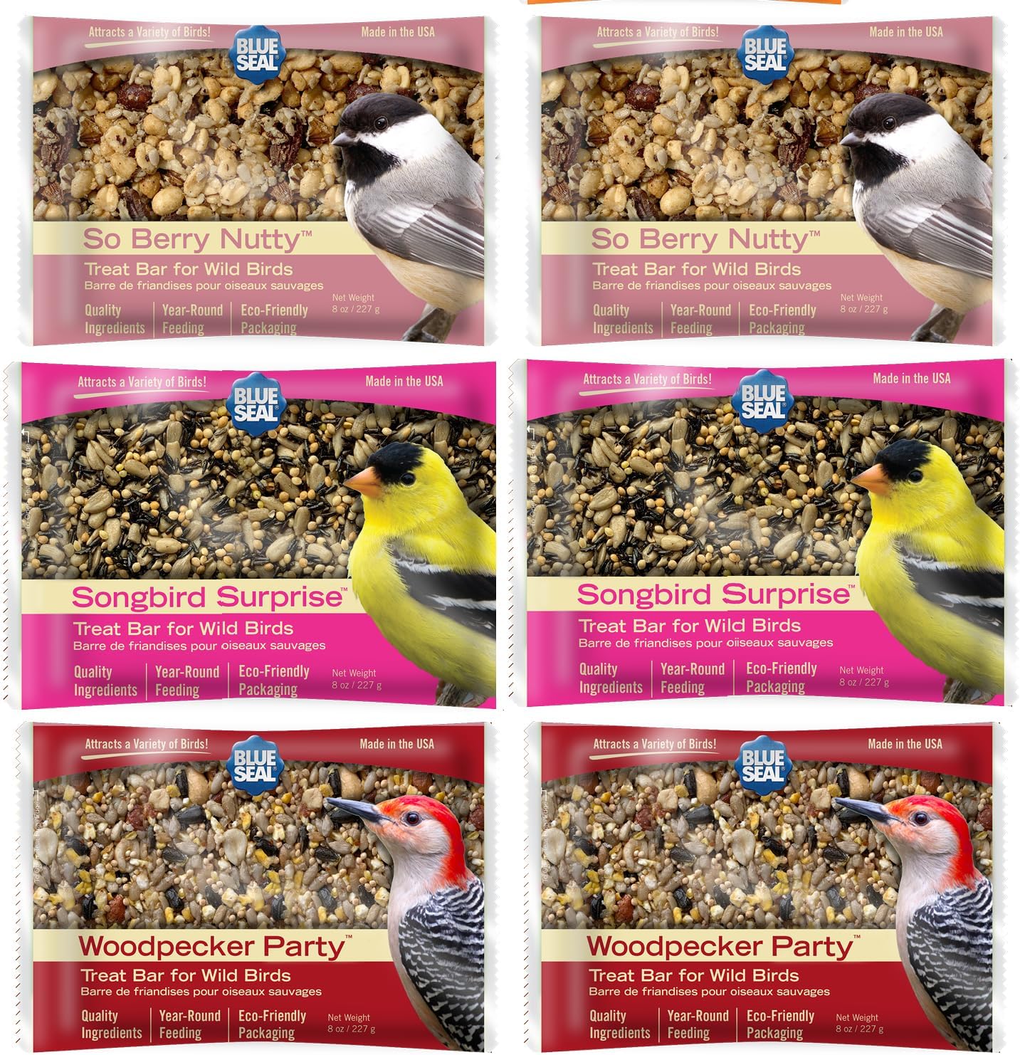 Suet Treat Bars for Wild Birds No Mess Suet Feed, Food for