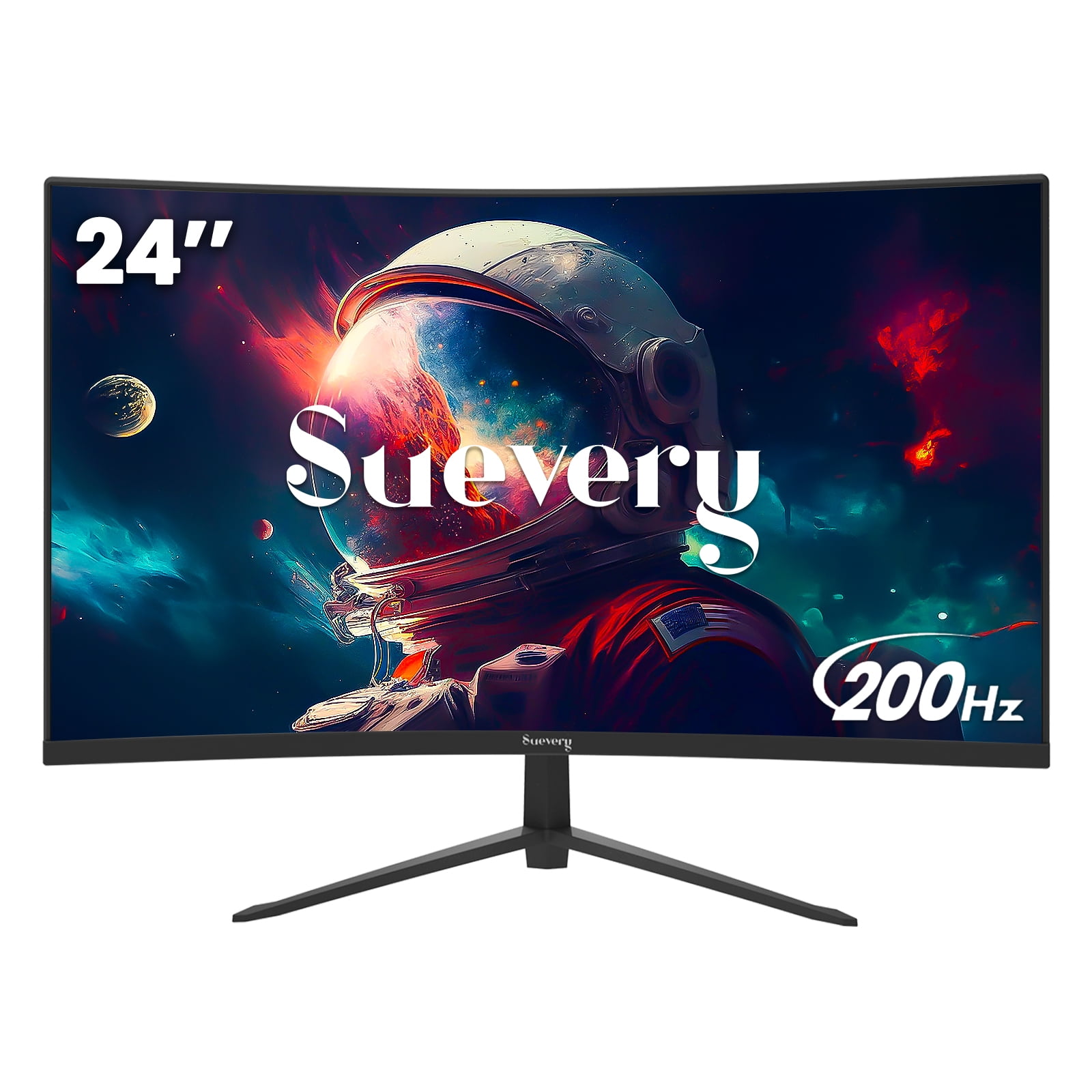 Suevery 24 Inch 200hz Curved Gaming Monitor, Fhd 1080p Frameless 