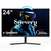 Suevery 24" 200Hz Gaming Monitor,FHD Computer Monitor, Built-in Speakers, 120% sRGB, FreeSync, HDMI/DP, Black