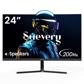 Suevery 24" 200Hz Gaming Monitor,FHD Computer Monitor, Built-in Speakers, 120% sRGB, FreeSync, HDMI/DP, Black