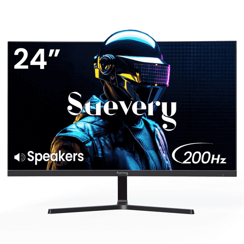 Suevery 24" 200Hz Gaming Monitor,FHD Computer Monitor, Built-in Speakers, 120% sRGB, FreeSync, HDMI/DP, Black