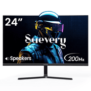 Suevery 24 200Hz Gaming Monitor,FHD Computer Monitor, Built-in Speakers, 120% sRGB, FreeSync, HDMI/DP, Black