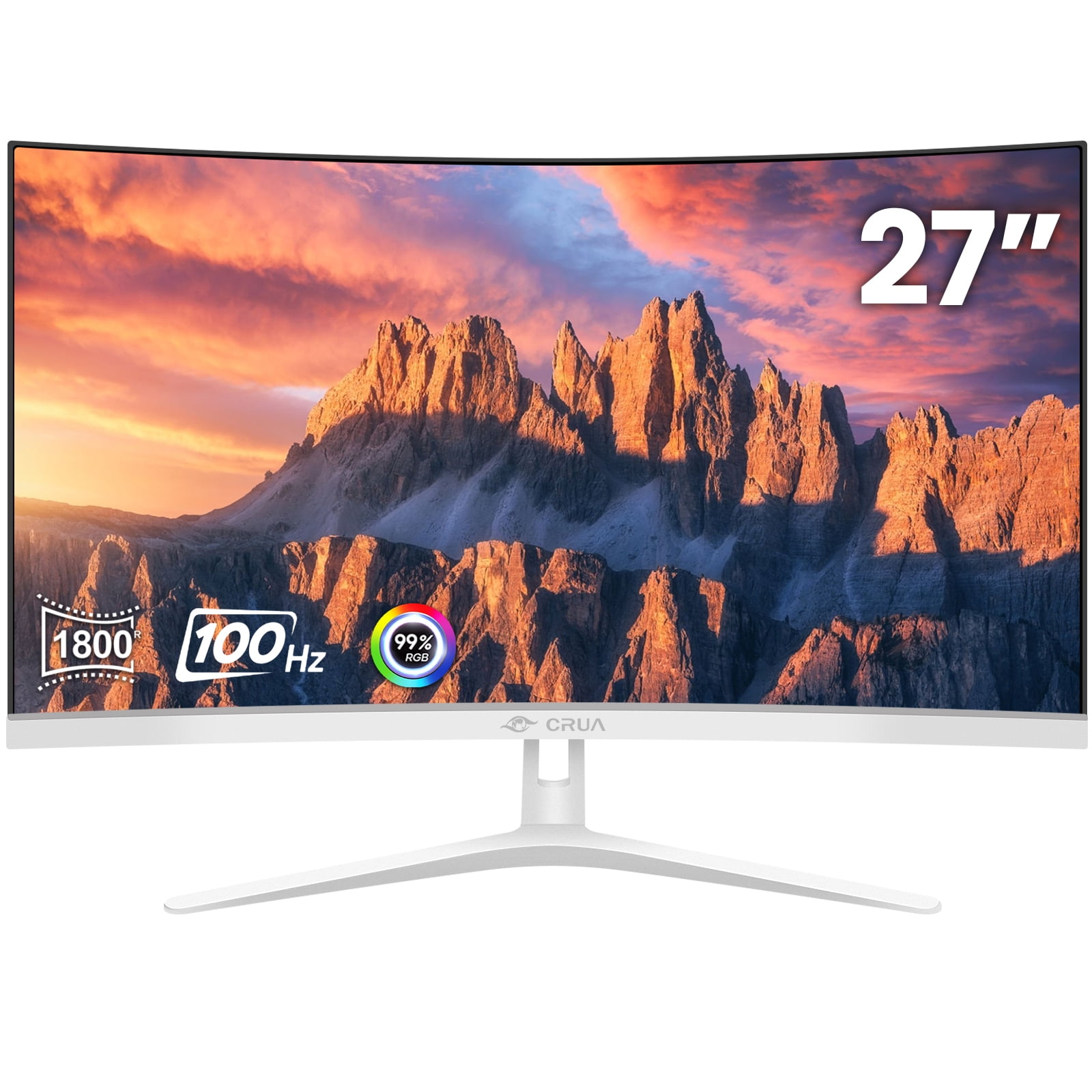 Suevery 27 Inch FHD 120Hz Curved Computer Monitor, 1800R, FreeSync, Eye ...