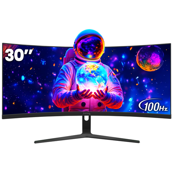 Suevery 30" 100Hz Ultrawide Curved Monitor,21:9 WFHD (2560x1080),1500R,99% sRGB,HDMI/DP,Black