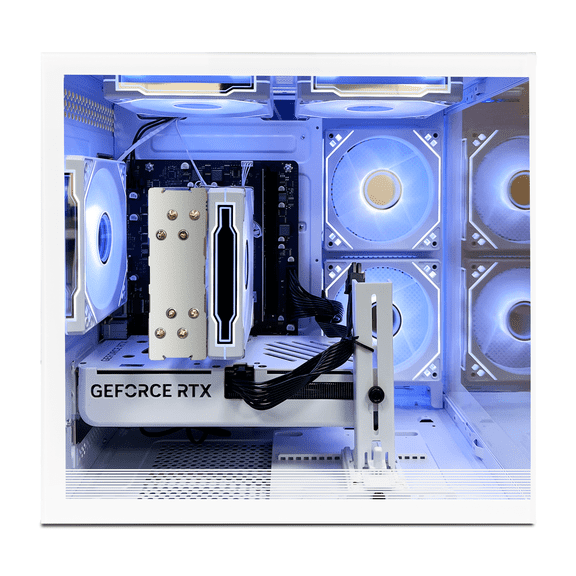 Suevery Gaming PC Desktop - AMD Ryzen 7 5700X, NVIDIA RTX 5060 8GB, 16GB DDR4, 1TB NVMe SSD, RGB lighting, Wi-Fi 6, White