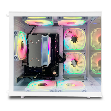 Suevery Gaming PC, AMD Ryzen 5 5600GT, Vega 7 Graphics, 16GB DDR4 RAM, 512GB SSD, Wi-Fi 6-White