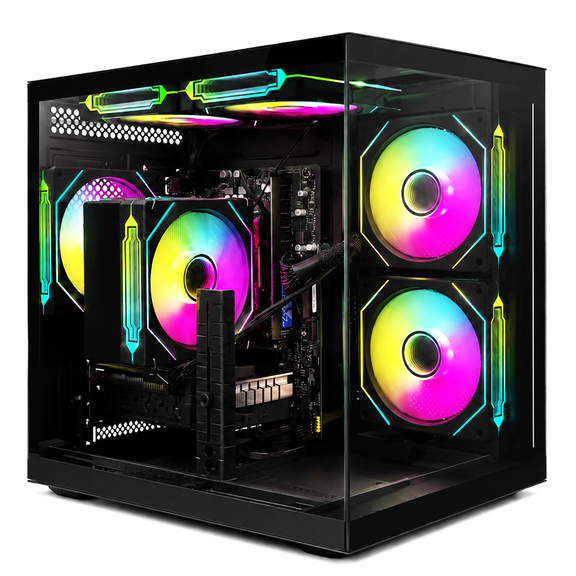 Suevery Gaming PC Desktop, AMD Ryzen 5 5500 | RTX 3050 8GB | 16GB DDR4 | 512GB NVMe 3.0 SSD | WiFi 6 | RGB Fans | Black