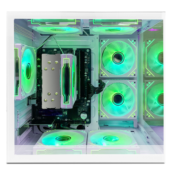 Suevery Desktop PC Gaming - AMD Ryzen 5 5600GT, 16GB DDR4 RAM, 512GB NVMe SSD, Wi-Fi 6, RGB Fan, 650W, White