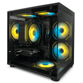 Suevery PC Desktop Computer, AMD Ryzen 7, Radeon RX 560 4G, DDR4 RAM 16G, 512GB SSD, WiFi 6, RGB Lighting, Black