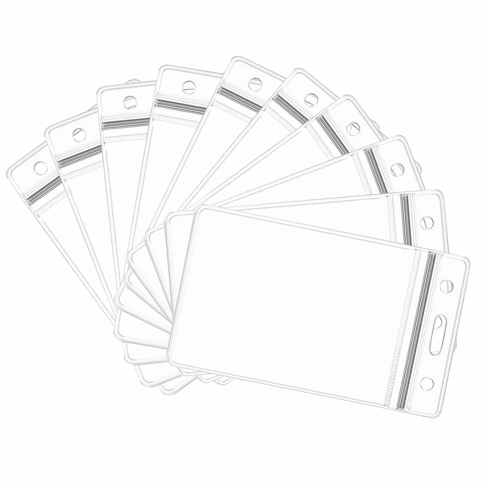 Sueyeuwdi Card Sleeves Lanyards for Id Badges Clear Soft Vinyl Plastic