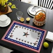 Sueyeuwdi Placemats Desk Mat Independence Day Fabric Placemats Heat Insulation Table Mats Festive Western Style Dinner Napkins Tablecloth Kitchen Gadgets 15*20*1cm