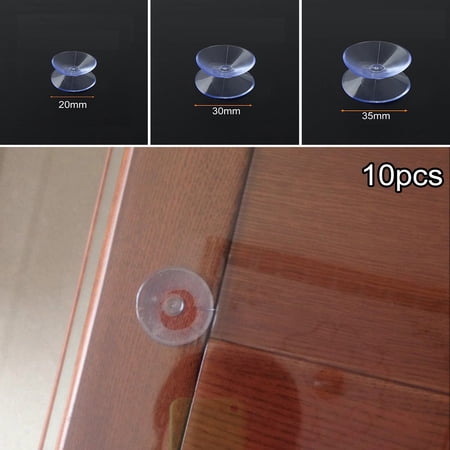 Sufanic 10Pcs Double Sided Suction Cups Compatible with Glass Table Top, to Keep the Glass Table Top from Sliding, Window Hanger Suction Cup 0.8/1.2/1.4inch
