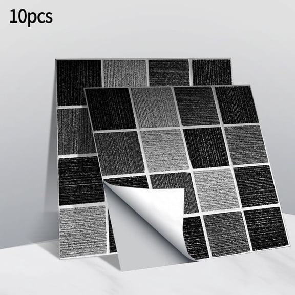 Sufanic 10Pcs Glitter Self-Adhesive Kitchen Wall Tiles Bathroom Mosaic Sticker Peel & Stick,4x4inch