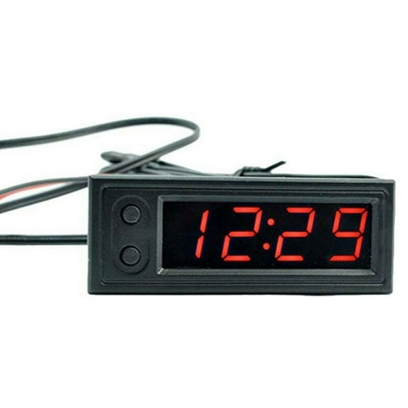 Sufanic 12V 3 in1 Vehicle Car Kit Thermometer + Voltmeter + Clock LED Digital Display