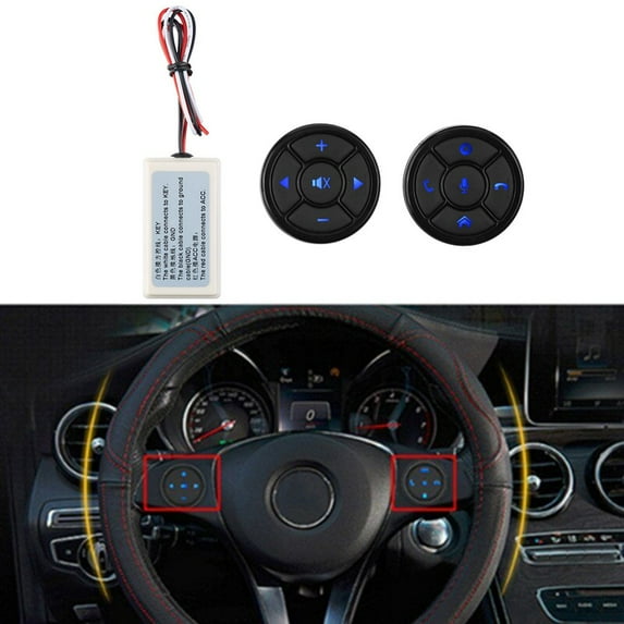 Sufanic 2Pcs Car Steering Wheel Remote Control For Stereo Dvd Gps With Night Light
