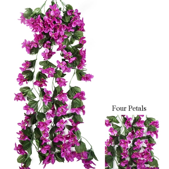 Sufanic 4 Petals 2.8Ft Fake Ivy Vine Flowers Garlands Plants Artificial Flower Hanging Ivy for Home Hotel Office Wedding Party Garden Craft Art Wall Decor,Fuchsia