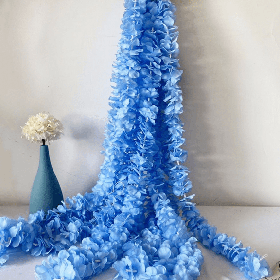 Sufanic 40inch Wisteria Artificial Fake Hanging Flowers Silk Vine Ratta Plants Leaf Garland for Home Wedding Party Garden Outdoor Greenery Wall Decoration,Blue