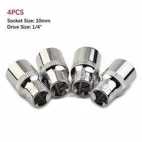 Sufanic 4Pcs 1/4-inch Drive 10mm Shallow Socket Repair Tool for DIY Automotive Repairs