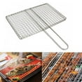 thumbnail image 1 of Sufanic Fish Grilling Basket,Folding Portable Stainless Steel BBQ Grill Basket for Fish Vegetables Shrimp,8.0x14inch,BBQ Net, 1 of 6