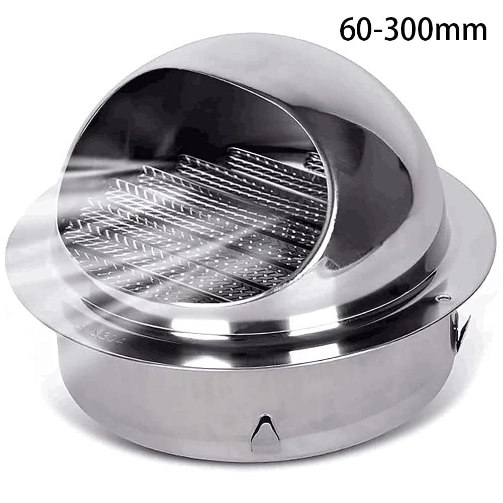 Sufanic Stainless Steel Round Brushed Bull Nosed External Extractor Wall Vent Outlet 80mm