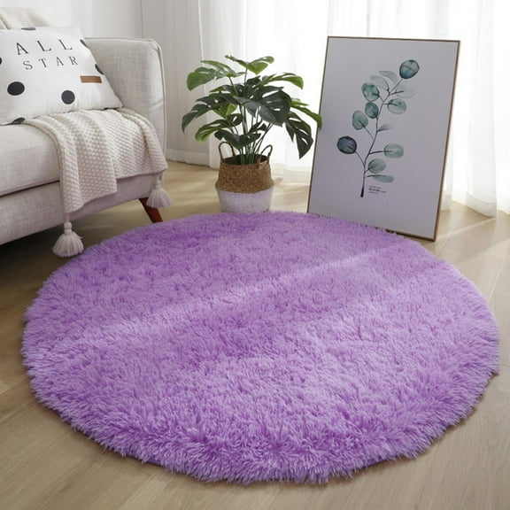 Sufanic Ultra Soft Round Shaped Bedroom Carpet,Decorative Living Room Shaggy Area Rug,Fluffy Playing and Yoga Mat with Anti-Slip Bottom