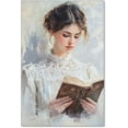 thumbnail image 1 of Sufeasdf Vintage Women Reading Book Painting Picture Victorian Bookish Women Portrait Wall Art Retro Book Posters Gallery Library Canvas Print Decor 16x24in Unframed for Girls Bedroom Nursery, 1 of 12