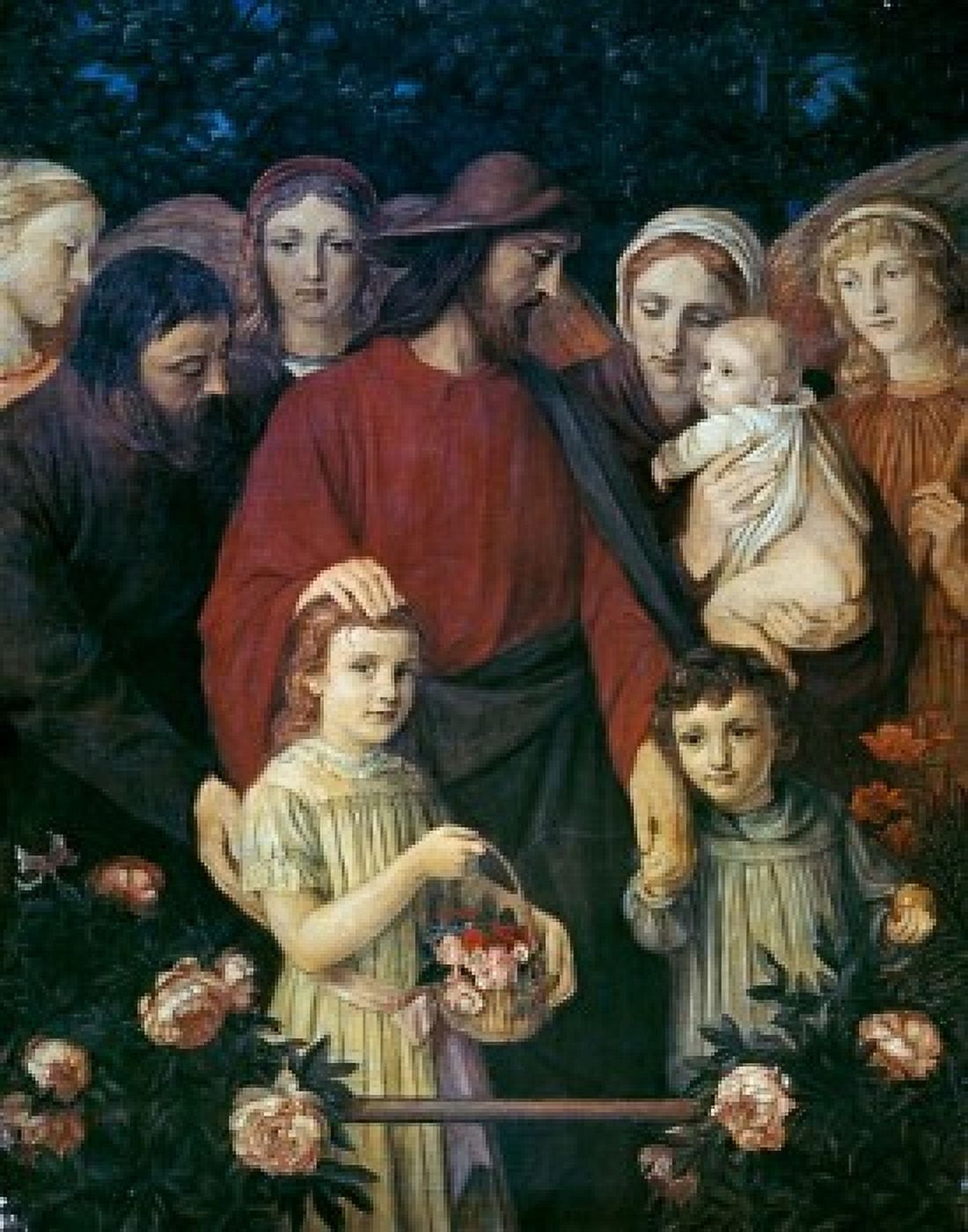 Suffer Little Children by Wilhelm August Steinhausen oil on canvas (1846-1924) Canvas Art - Wilhelm August Steinhausen (18 x 24)