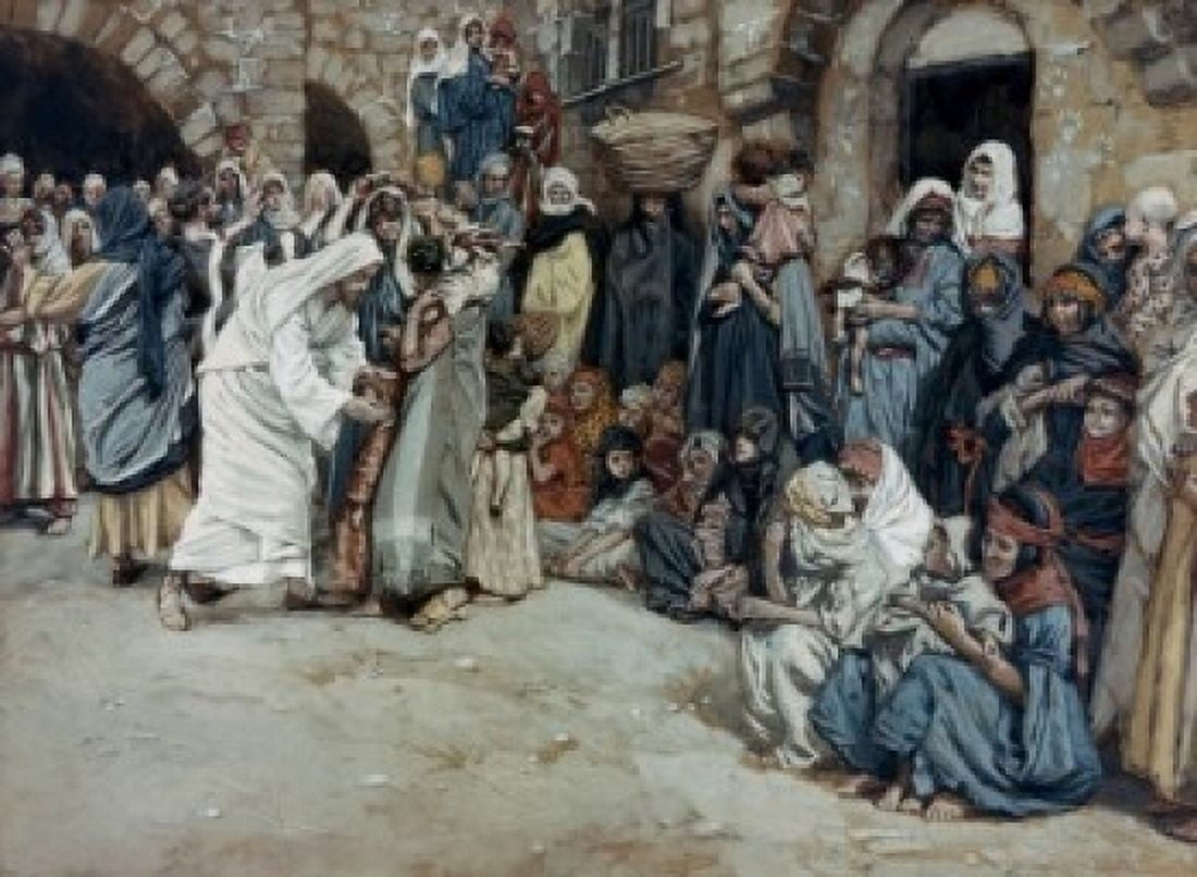Suffer the Little Children Come Unto Me James Tissot (1836-1902 French) Canvas Art - James Tissot (24 x 36)